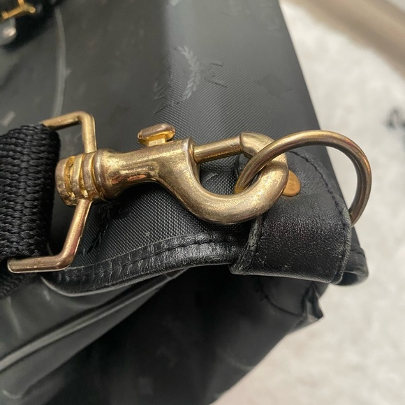 Vintage MCM Viestos Logo Print Black Overnight Bag Large XL - Picture 11 of 16